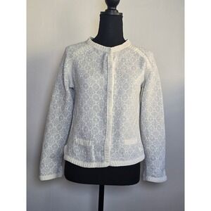 Odd Molly Women's Knit Cardigan Size 2 Gray Cream Nordic Fair Isle Rise Above